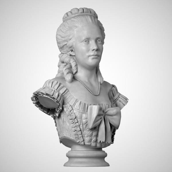 3d lady bust baroque - Baroque Lady Bust by clay master
